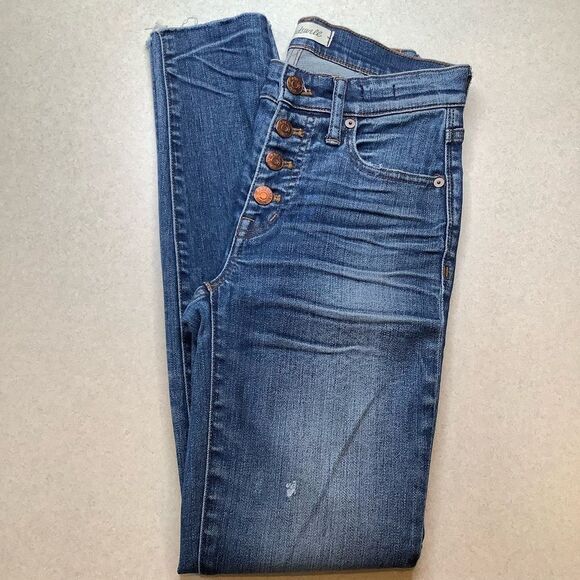 Madewell Jeans‎ 24 9” High Rise Skinny Button Through - Picture 2 of 8